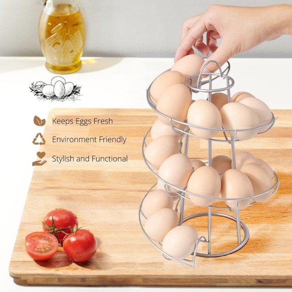 Egg Holder Countertop Freestanding Wired & Spiral Medium Egg Display Egg Holder - Picture 8 of 10